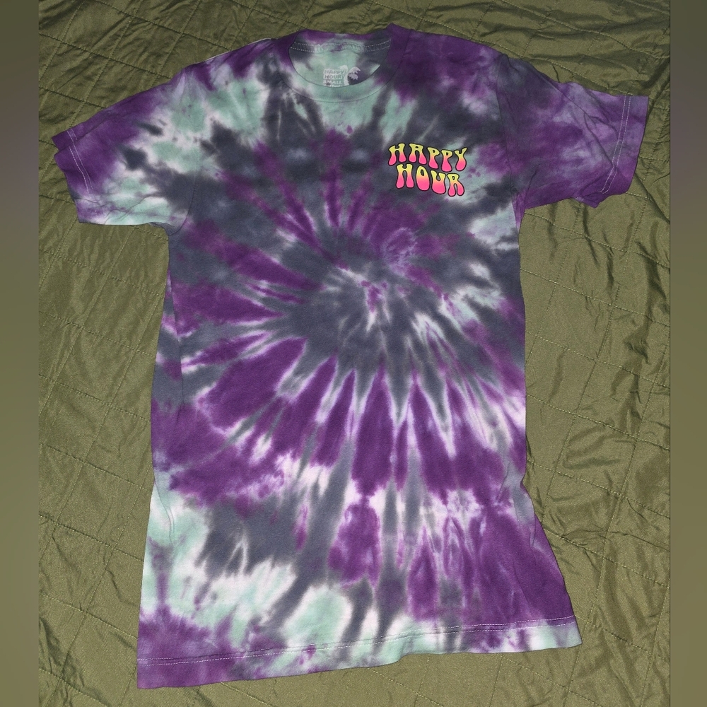 Happy Hour Adult Small Hand Dyed Tie Dye Shirt